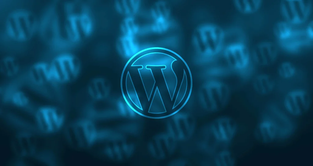 Pantalla de ordenador con el logo de WordPress