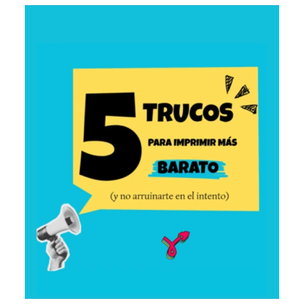 Estrategia de contenidos para FastCopy: diseño gráfico con el título "5 trucos para vender más barato"